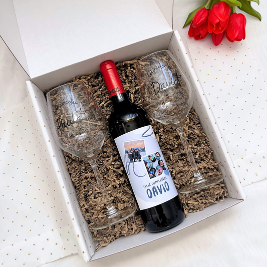 Pack Wine 'Felicidades Azul'