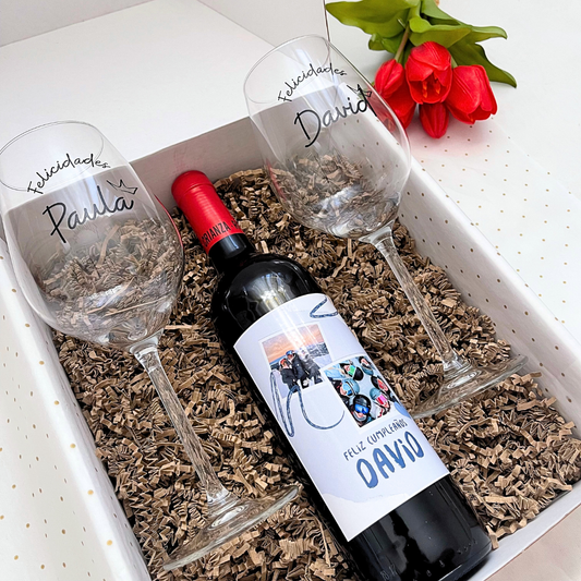 Pack Wine 'Felicidades Azul'