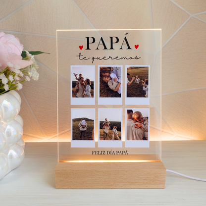 Lámpara 'Polaroid Papá 6 Fotos'