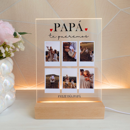 Lámpara 'Polaroid Papá 6 Fotos'